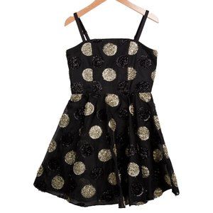 👗Milly minis size12 gold & black polka dot dress